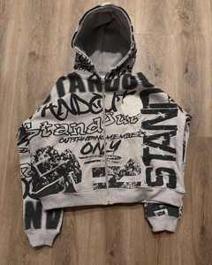 Chaqueta Deportiva Personalizada con Bordado, Unisex, Estilo Oversize, Impresión Digital, Sudadera Ecológica para Hombre, Impresión Serigráfica, Estilo Y2k - Product Image 3