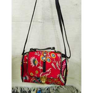 Bolso bandolera de algodón con estampado de Jaipur y forro de poliéster - Product Image 1