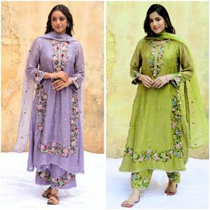 Bollywood Style Salwar Suit <b>Light</b> Purple Color in Faux Georgette Fabric With Embroidery <b>Work</b> For Weddings and Parties Occasions - Product Image 6