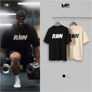 Logo personnalisé hommes 100% coton surdimensionné Gym T-shirts poids lourd Fitness Streetwear avec sérigraphie pour le sport haut GSM - Product Image 2