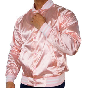 Chaqueta Universitaria Ligera de Satén para Hombre, Estilo Urbano con Logotipo Bordado Personalizado Disponible en Diferentes Tallas - Product Image 6