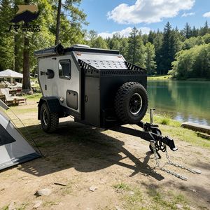 Caravane tout-terrain de luxe personnalisée 4x4, <span class=keywords><strong>remorque</strong></span> de camping en aluminium, suspension indépendante, étanche, capacité de couchage pour 2 personnes - Product Image 1