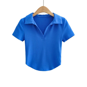 OEM Custom Logo Women's Golf for Shirts Breathable Casual Knitted Jersey Short Sleeve - Product Image 1