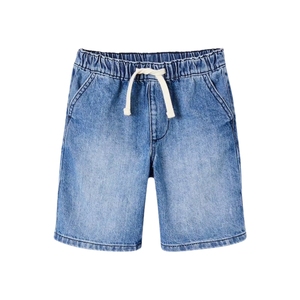 Shorts en jean à carreaux pour garçons, taille haute, fermeture éclair, décontractés, légers, doux, écologiques, logo personnalisé - Product Image 2