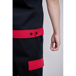 Ropa de Trabajo de Manga Corta para Mujer, Color Negro y Rojo, de Alta Visibilidad, Transpirable, Cómoda, Nueva Tela Superior Duradera, Marca FMF - Product Image 4