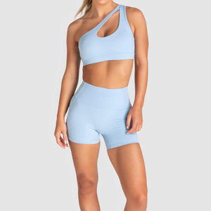 Conjunto de Yoga para Mujer de Alta Calidad, Nuevo 2025, Shorts de Compresión Deportivos y Sujetador Deportivo Acolchado, Venta Directa de Fábrica, MOQ Bajo - Product Image 1