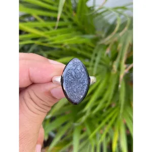 Anillo de Ágata Druzy Natural, Plata de Ley 925, Anillo de Piedras Preciosas Hecho a Mano, Proveedor de Joyería al por Mayor - Product Image 1