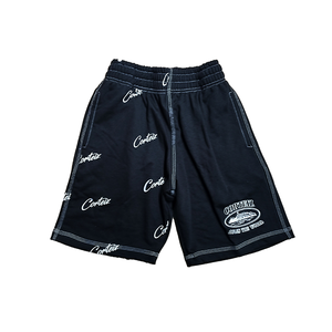 Short de gymnastique pour homme en molleton de coton léger avec broderie sur tout le côté, design plat sur le devant, nouveau style de shorts baggy - Product Image 6