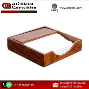 Suministros de fábrica Servilletero de madera Soporte de papel tisú de mesa de lujo de madera de alta calidad para mesa de comedor - Product Image 4