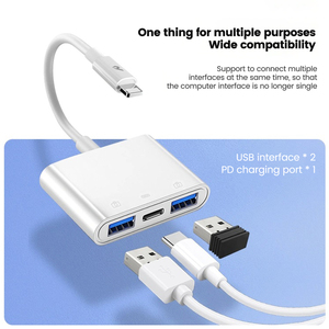 อะแดปเตอร์ LCB-223 OTG พร้อม USB 2ตัว1 Type C สำหรับเครื่องชาร์จ iPhone และผลิตภัณฑ์อะแดปเตอร์ - Product Image 2
