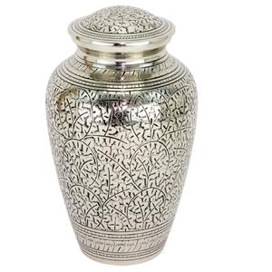 Urnas de cremación para adultos de latón de alta calidad con grabado completo de cobre y urnas funerarias de metal con acabado negro para cenizas humanas - Product Image 2