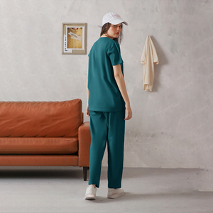 <b>Teal</b> Winter Hooded Plain Oversized T Shirt Relaxed Pants 2pc Solid Color Matching Set Everyday Minimal Style Comfortable Outfit - Product Image 2