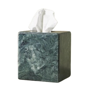 Natural Green marble container tissue box Green Marble tissue paper box inexpensive customize size tissue holder box