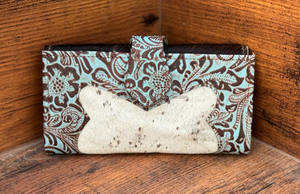 Recién llegado, bolso de mano de cuero tallado, billetera de piel de vaca occidental, tarjetas Vintage, billetera en efectivo, regalos para ella - Product Image 6