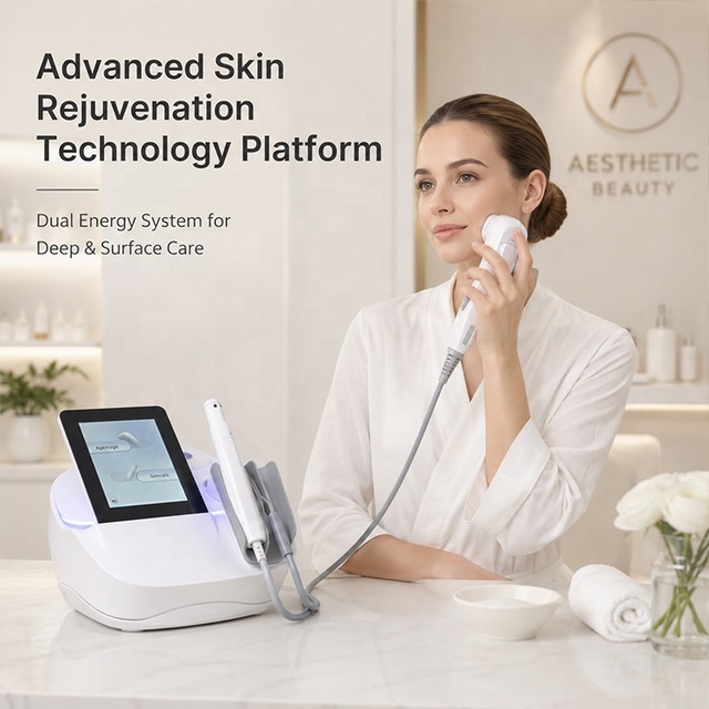 Professional RF HIFU Skin Care Machine Multi Handle Face Neck Body Anti Aging Tightening Device System