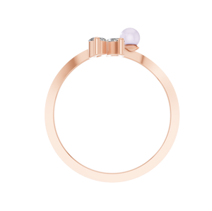Exquisito anillo de compromiso de corte Marquesa de diamante cultivado en laboratorio de oro sólido de 14 quilates con ajuste de punta para mujer - Product Image 2