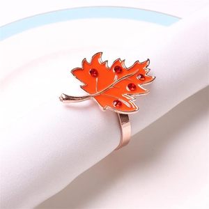 ห่วงรัดผ้าเช็ดปากโลหะรูปใบเมเปิ้ลดีไซน์ผีเสื้อทันสมัยสำหรับงานเลี้ยงและการสังสรรค์ในครอบครัวเพิ่มเสน่ห์ให้กับโต๊ะอาหารในฤดูใบไม้ผลิงานแต่งงาน - Product Image 3