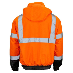 Chaqueta de Seguridad con Capucha y Cremallera para Hombre, de Alta Visibilidad, Reflectante, de Secado Rápido, Transpirable, para Invierno, con Logotipo Frontal en Lona - Product Image 2