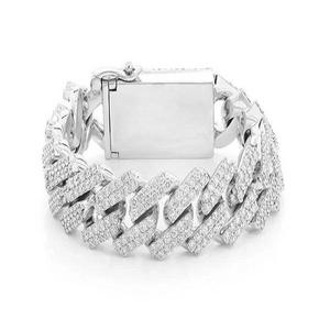 Ice Out Cut Diamond VS1 Moissanite 12 quilates Estilo Hip Hop Oro blanco Enlace cubano Pulsera de fiesta de moda Unisex Plata de Ley 925 - Product Image 5