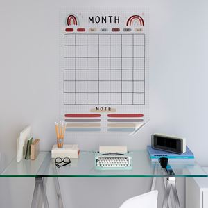 Edición 2025 modelo-20 organizador de planificador mensual reutilizable pizarra blanca de borrado en seco electricidad estática que sostiene la superficie de metal de vidrio - Product Image 1