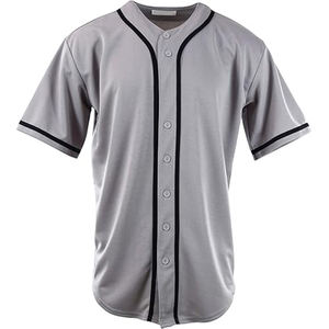 Maillot de baseball uni pour homme TBF-056, respirant, anti-humidité, 100 % polyester, boutonné, coupe classique, grandes tailles, imprimé - Product Image 1