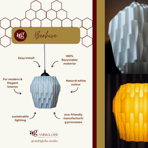 Proveedor indio hecho a mano Natural moderno colmena colgante pantalla para interior sala de estar elegantes candelabros y luces colgantes - Product Image 5