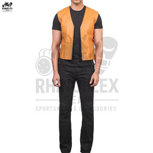 Chaleco de cuero genuino de estilo informal más vendido para adultos hombres de alta calidad nuevo estilo ropa exterior transpirable para la temporada de otoño - Product Image 5