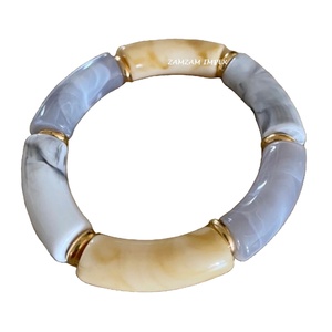Bracelet de perles en forme de tube en résine multicolore fait à la main bijoux de style bohème à la mode pour hommes et femmes - Product Image 1