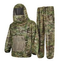 Combinaison de chasse camouflage unisexe à manches longues, veste à capuche respirante en maille et pantalon pour adultes, utilisation en plein air en été