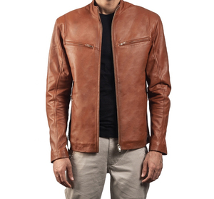 แจ็กเก็ตหนังผู้ชาย, แจ็กเก็ตหนังแฟชั่นลำลองขนาดใหญ่พิเศษสำหรับผู้ชาย - Product Image 4