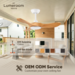 USA In Stock 36 Inch Indoor Ceiling Fan without Light Solid Wood Quiet DC Motor with Remote for Bedroom Living Room - Product Image 3