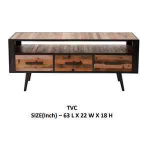 Support de télévision en bois durable et écologique à 3 tiroirs pour téléviseurs jusqu'à 65 pouces Ample rangement pour chambre à coucher élégante salon hôtel - Product Image 2