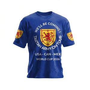 Maglietta Promozionale per Tifosi della Scozia per la Coppa del Mondo 2026, Stile Stemma Leone, per Viaggi in USA, Canada, Messico - Product Image 2
