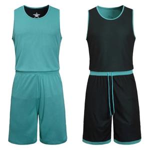 Ensembles de maillots de basket-ball double face pour hommes et enfants, uniformes, kits sportifs, vêtements de sport réversibles pour femmes et jeunes, nom et numéro personnalisés pour l'équipe - Product Image 2