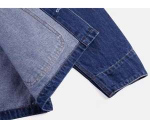 Derniers modèles de vestes en jean pour hommes Vestes en jean couleur claire à manches longues avec logo personnalisé - Product Image 6