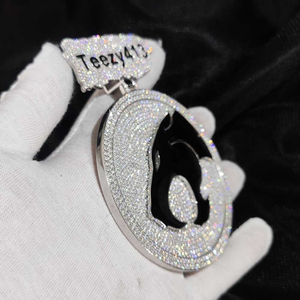 Mens hip hop moissanite custom Teezy413 pendant iced micro pave horse <b>head</b> medallion necklace jewellery gift <b>style</b> - Product Image 6