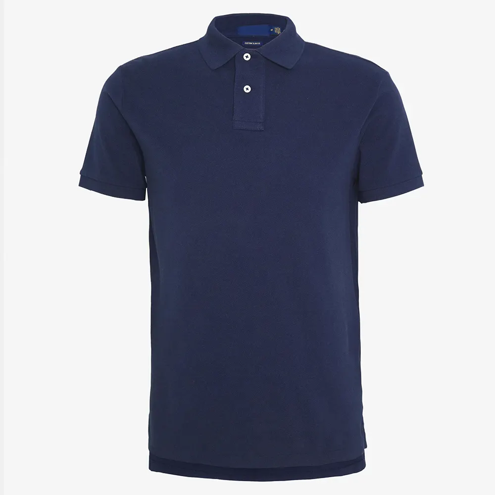 T-shirts polo en coton doux de haute pureté personnalisés polos anti-rides pour hommes avec logo