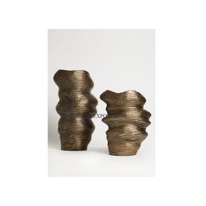 Ensemble de 2 vases à fleurs décoratifs de style classique, qualité supérieure, métal, différentes tailles, vases à fleurs pour usage intérieur et extérieur - Product Image 1