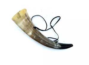 Blowing Horn with Leather Holster With Gift Bag Nordic Drinking Horn <b>Trumpet</b> Whistle - Product Image 2