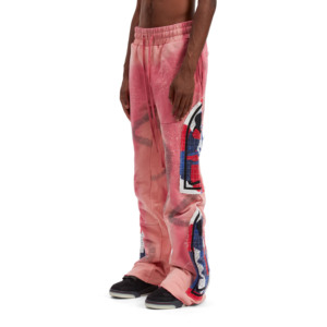 2025 Wholesale Custom Logo Sun Fade 100% Cotton 332gsm Vintage Straight-leg Pants Fleece Baggy <b>Washed</b> Sweatpants with Pocket - Product Image 3