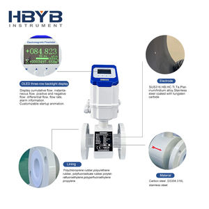 高安定性 耐久性 4-20mA LCDディスプレイ 水槽 水中 地下水 コンパクト型 電磁流量計 - Product Image 4
