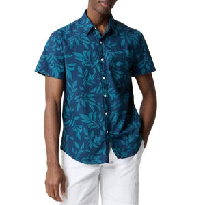 Camisas de manga corta estampadas para hombre de algodón suave con etiqueta personalizada Logotipo de impresión bordado y marca para ropa informal - Product Image 1