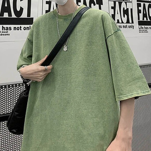 T-shirt lavé à l'acide pour hommes, poids lourd 280gsm/T-shirt vintage lavé à l'acide T-shirts en coton lourd personnalisés à la mode vente en gros - Product Image 5