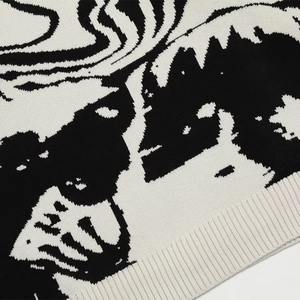 Pull en coton tricoté jacquard respirant pour l'automne motif personnalisé logo personnalisé OEM pull à col rond pour hommes - Product Image 3