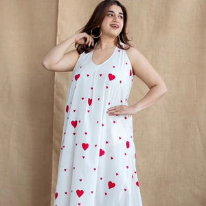 ชุดเดรสผ้าฝ้ายพิมพ์ลายดอกไม้สไตล์อินเดียชุดลำลองทันสมัยสำหรับงานแต่งงานงานทอมือรอบเอวธรรมชาติ - Product Image 1