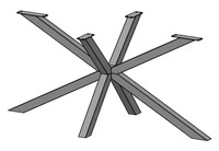 Pieds de table modernes en acier moulé en forme de X pour le bureau, l'école et la salle à manger.