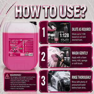 Shampoo concentré DVX WashBerry à pH équilibré, 20 kg, parfum baies, en bidon plastique pour le nettoyage des surfaces extérieures des voitures - Product Image 3