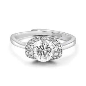 Bague solitaire en argent Zarkan avec diamant, bijou élégant et éblouissant - Product Image 3