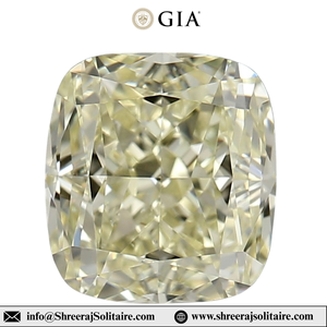 เพชรสีเหลืองอ่อนธรรมชาติ ระดับความสะอาด VVS1/VVS2 น้ำหนัก 1.00 กะรัต ทรงคุชชั่น สำหรับทำเครื่องประดับ จากอินเดีย ยี่ห้อ SHREERAJ - Product Image 2