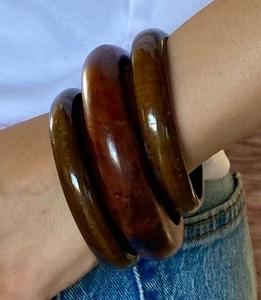 Elegant Traditional Handmade Waterproof Wooden Bangles Smooth Glossy Finish Custom Colors Women Jewelry Collection Available - Product Image 3